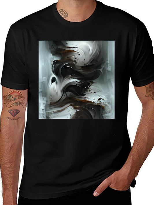 Abstract Art Black T-Shirt - Modern Style