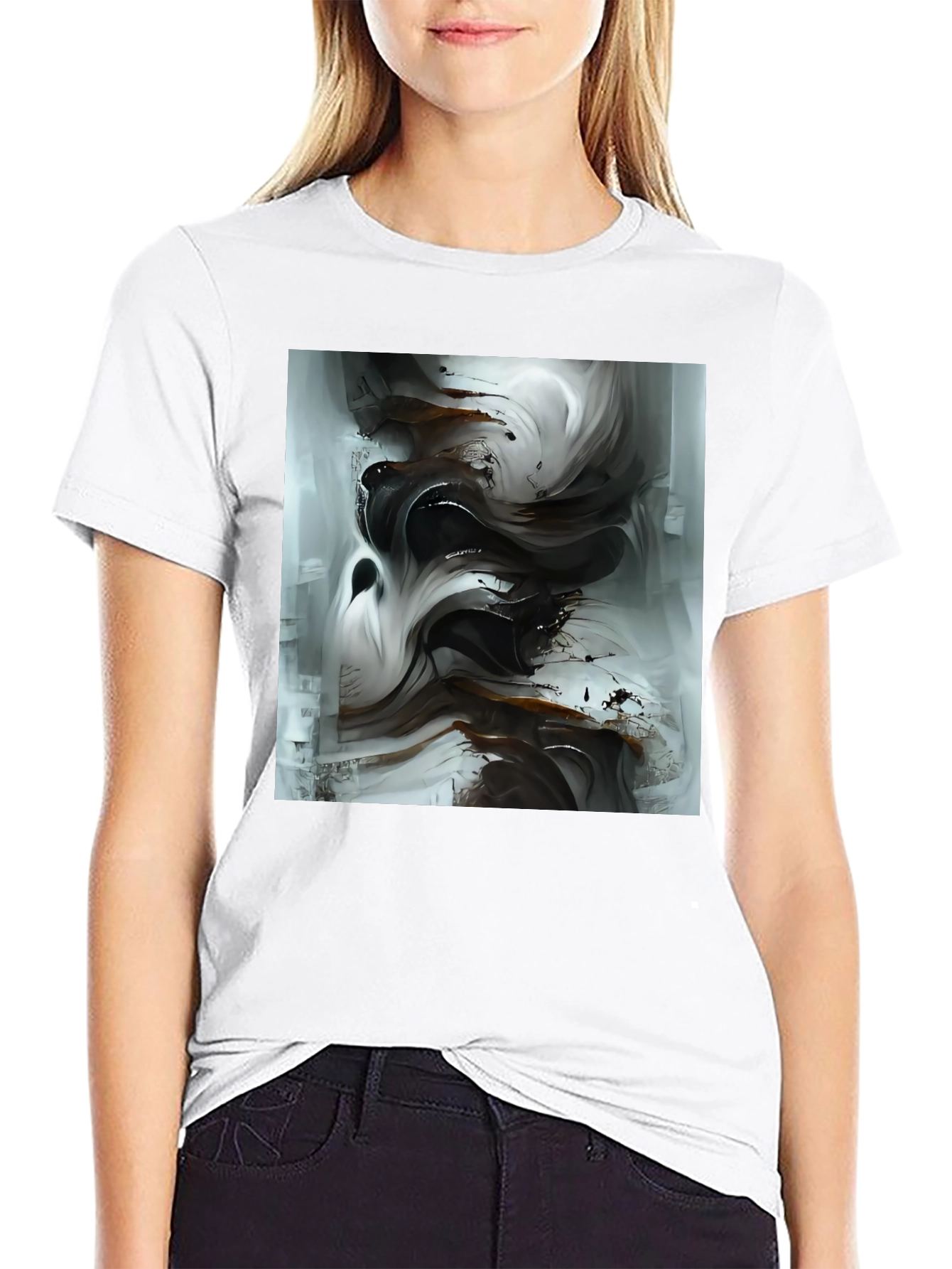 Abstract Art Black T-Shirt - Modern Style