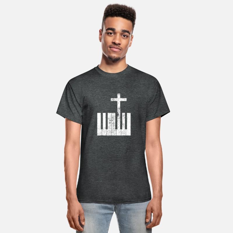Distressed Piano Keyboard and Cross Christian