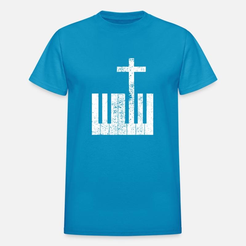 Distressed Piano Keyboard and Cross Christian