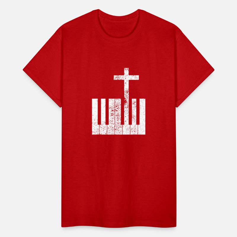Distressed Piano Keyboard and Cross Christian