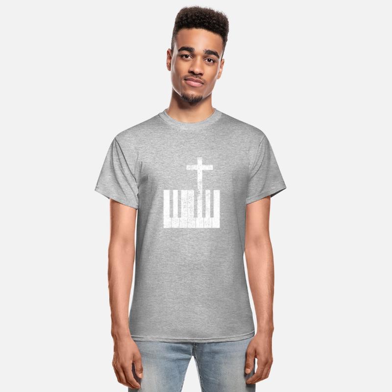 Distressed Piano Keyboard and Cross Christian