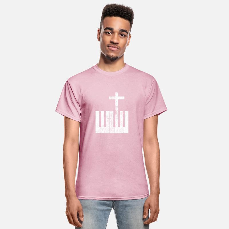 Distressed Piano Keyboard and Cross Christian