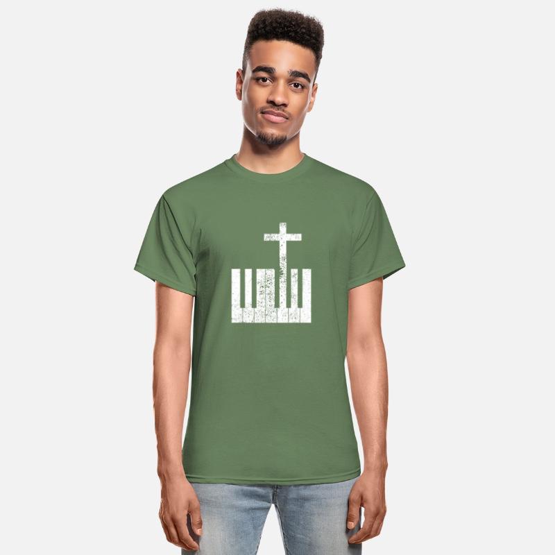 Distressed Piano Keyboard and Cross Christian
