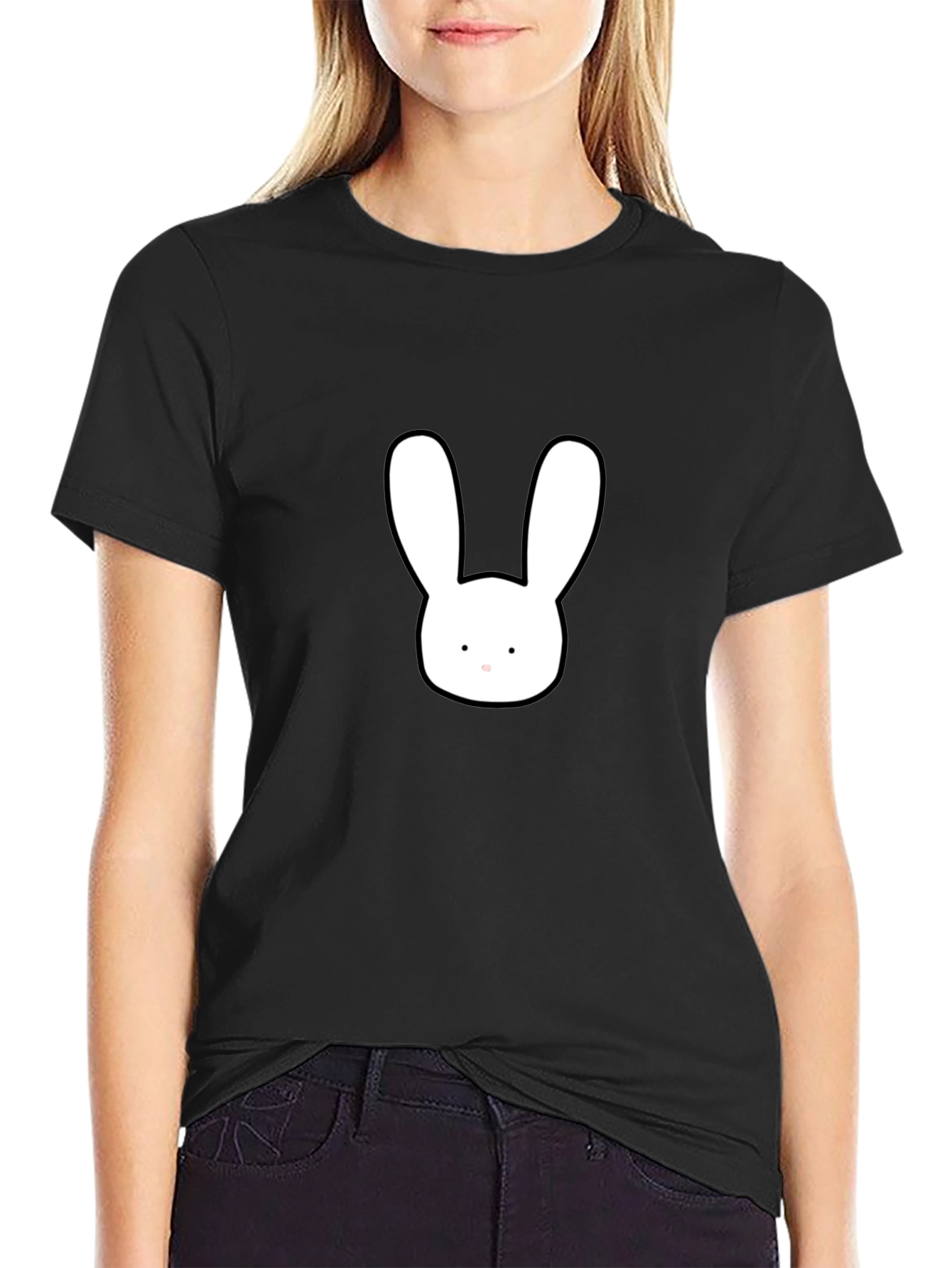 Bunny Graphic Black T-Shirt