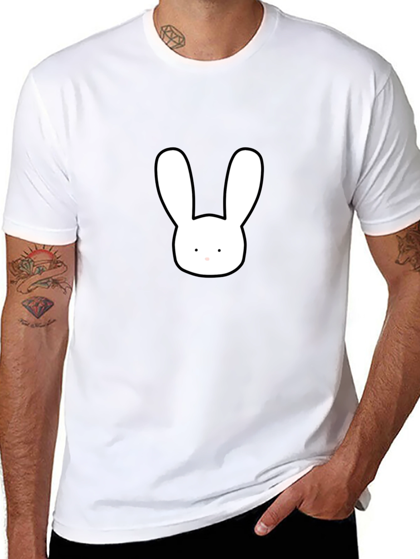 Bunny Graphic Black T-Shirt