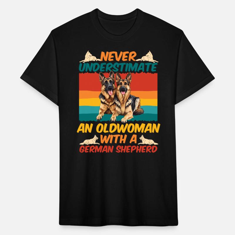 Dog Granny NEVER UNDERESTIMATE AN OLD WOMAN GERMAN