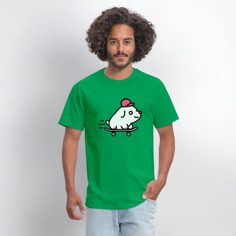 Dog Skateboarding With Red Cap