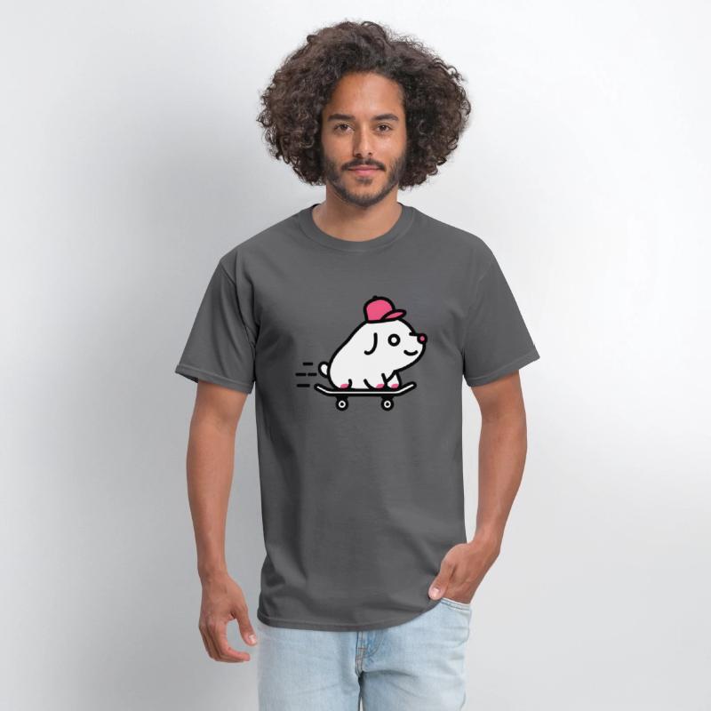 Dog Skateboarding With Red Cap