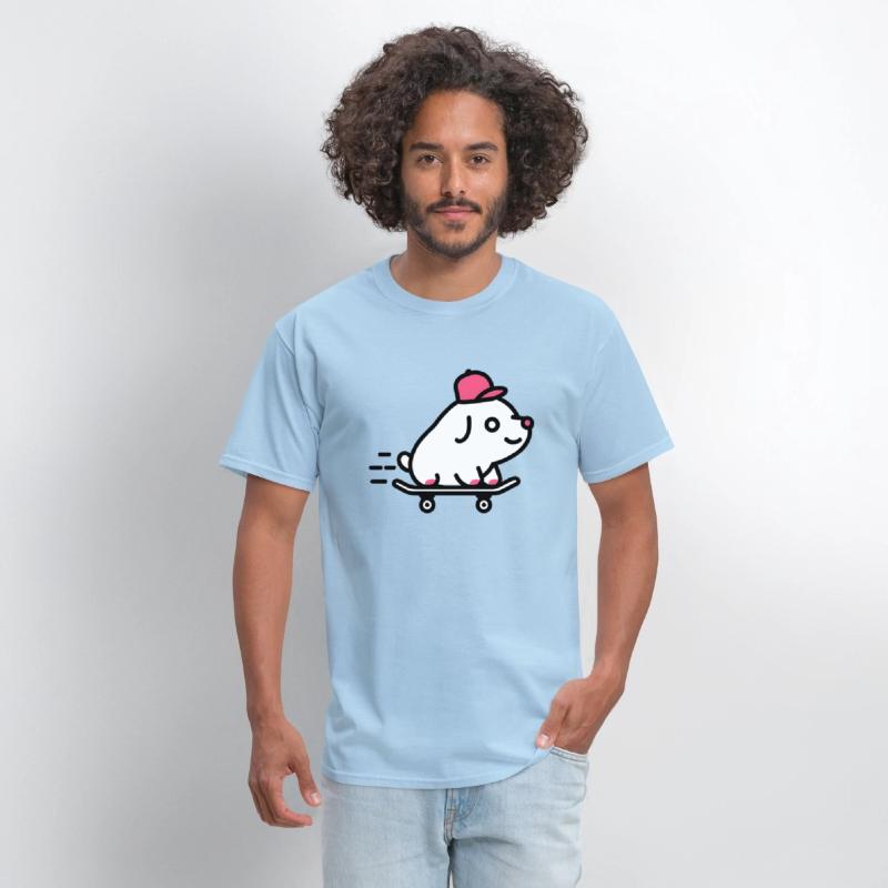 Dog Skateboarding With Red Cap