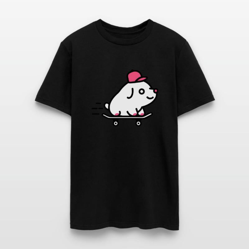 Dog Skateboarding With Red Cap