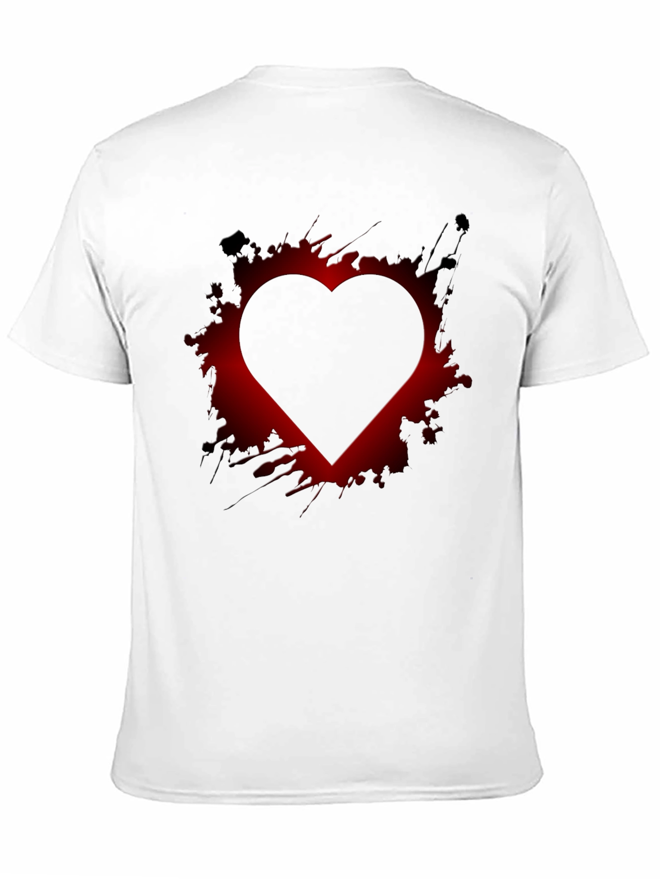 Heart Graphic Print Mens Black T-Shirt