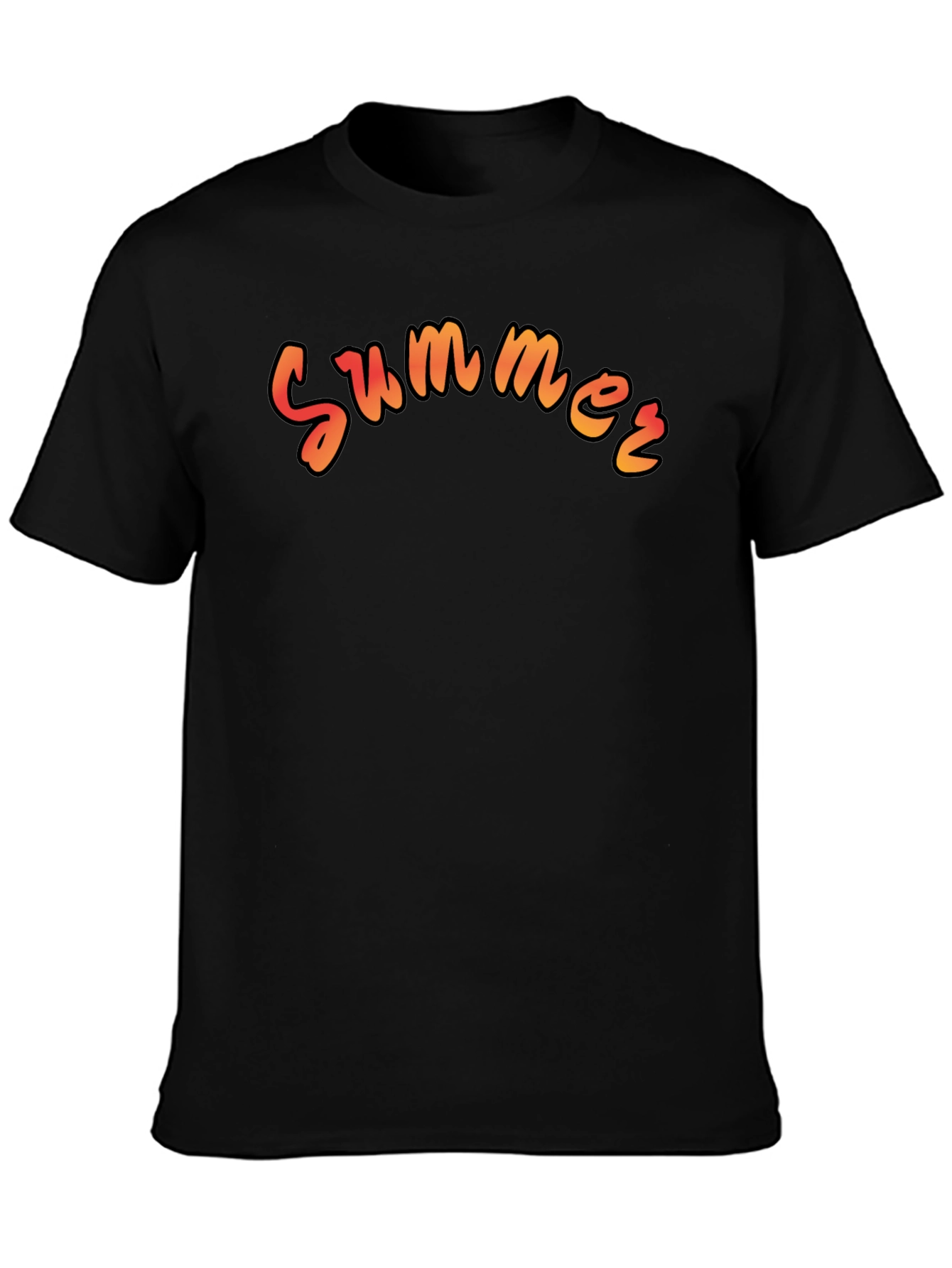 Summer Graphic Black T-Shirt