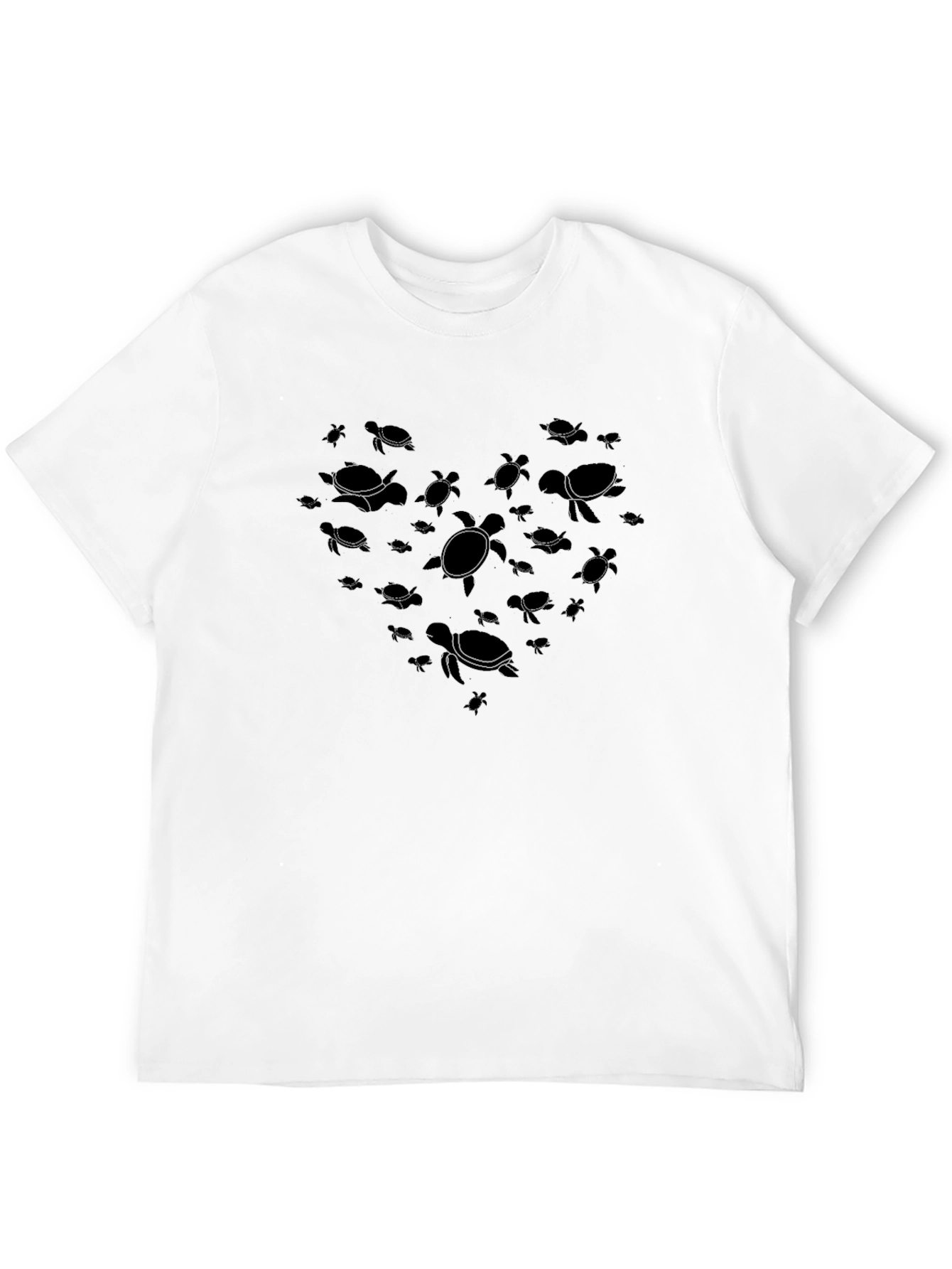 Turtle Heart Graphic T-Shirt - Black Crew Neck Tee