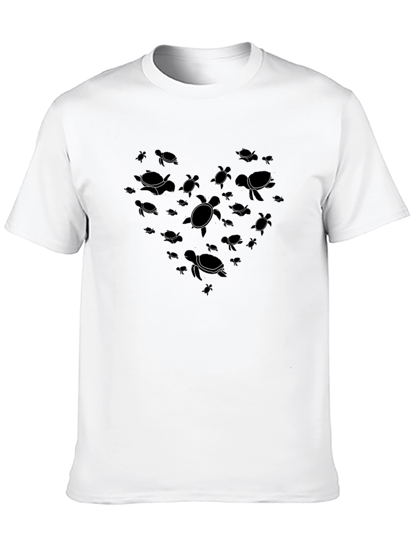 Turtle Heart Graphic T-Shirt - Black Crew Neck Tee