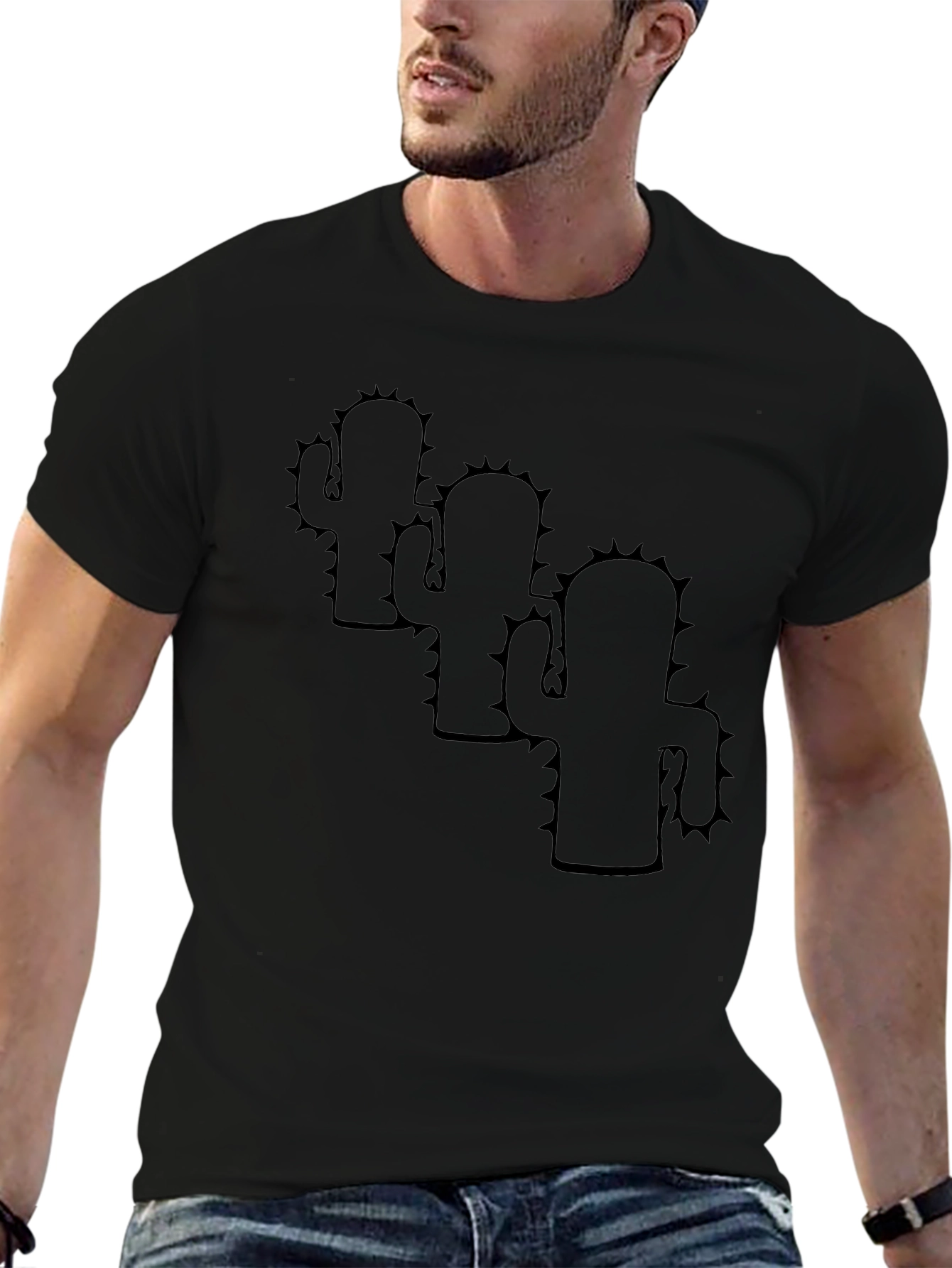 Cactus Trio Black T-Shirt - Desert Vibes