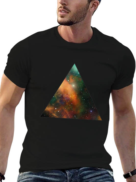 Galaxy Triangle Graphic Black T-Shirt
