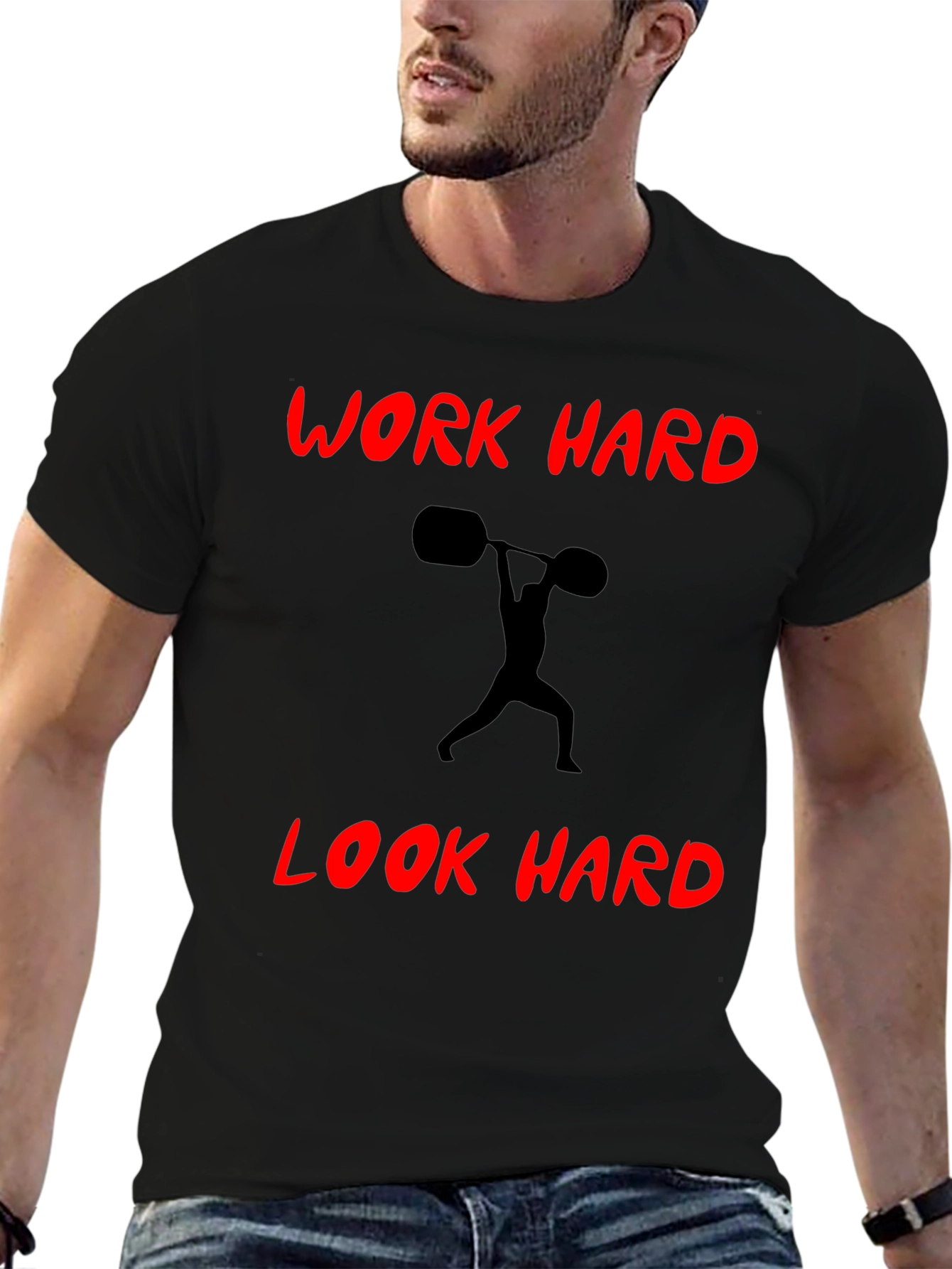 Work Hard Look Hard Black T-Shirt