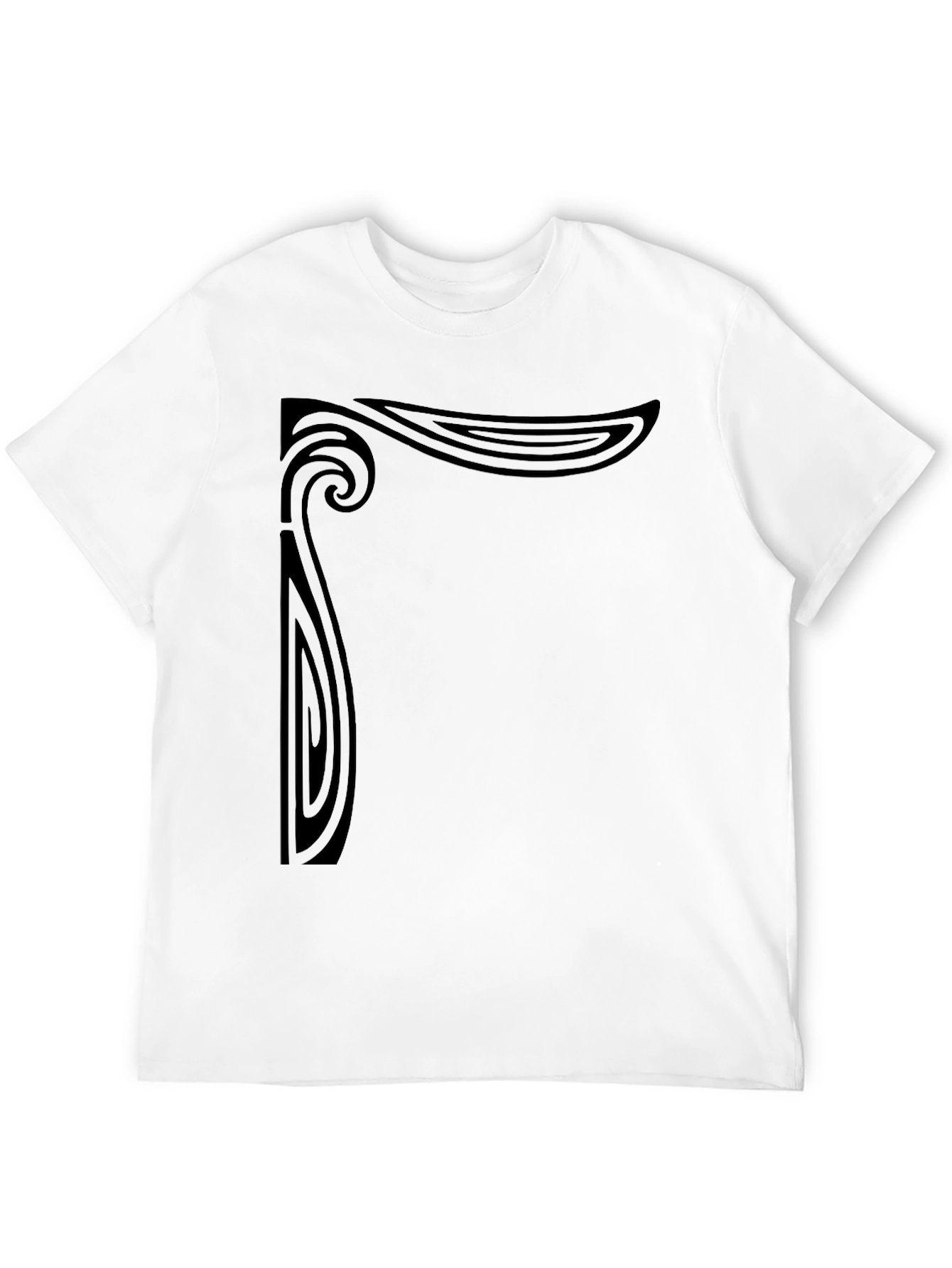 Art Nouveau Graphic Print Black T-Shirt