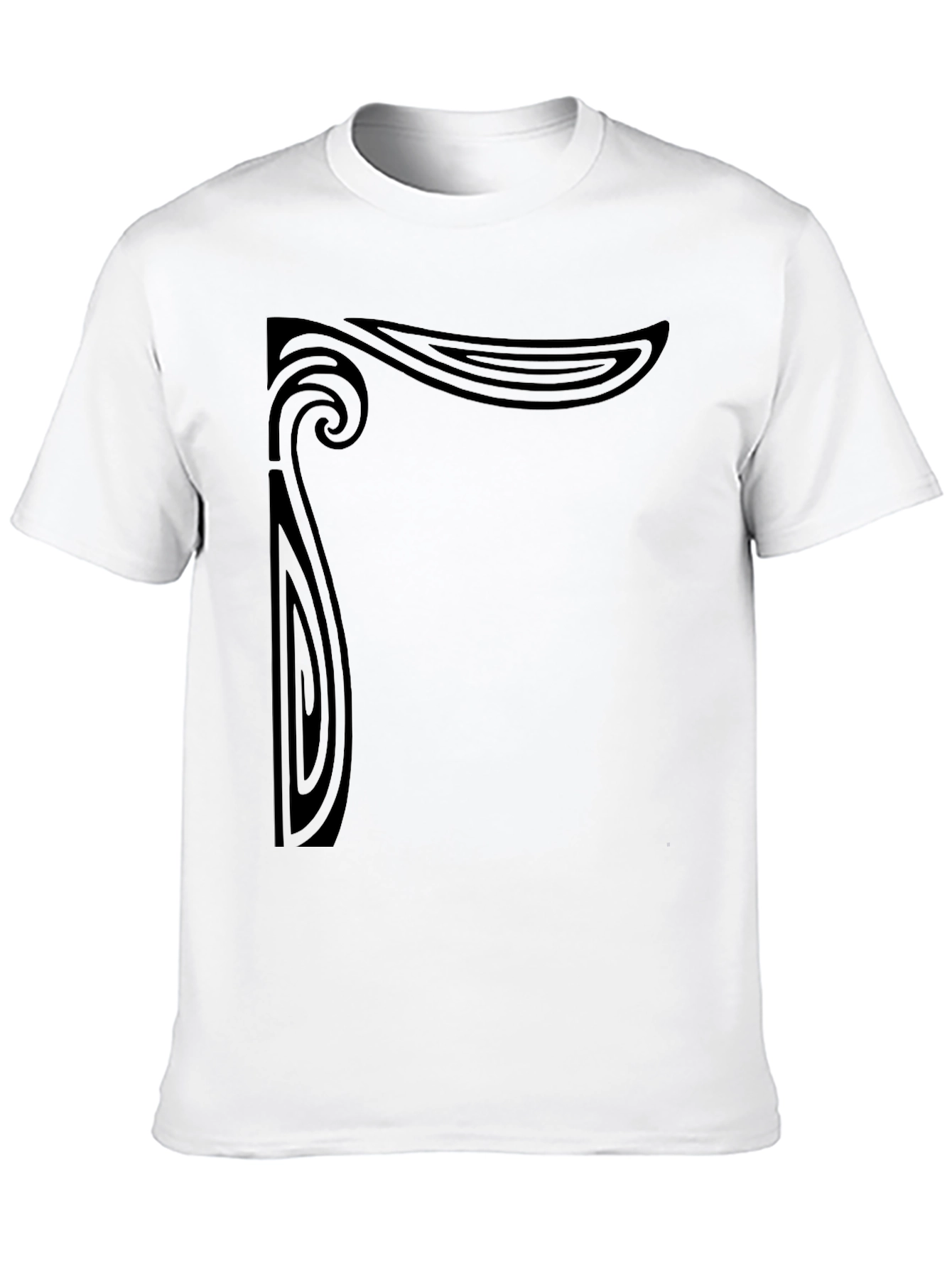 Art Nouveau Graphic Print Black T-Shirt
