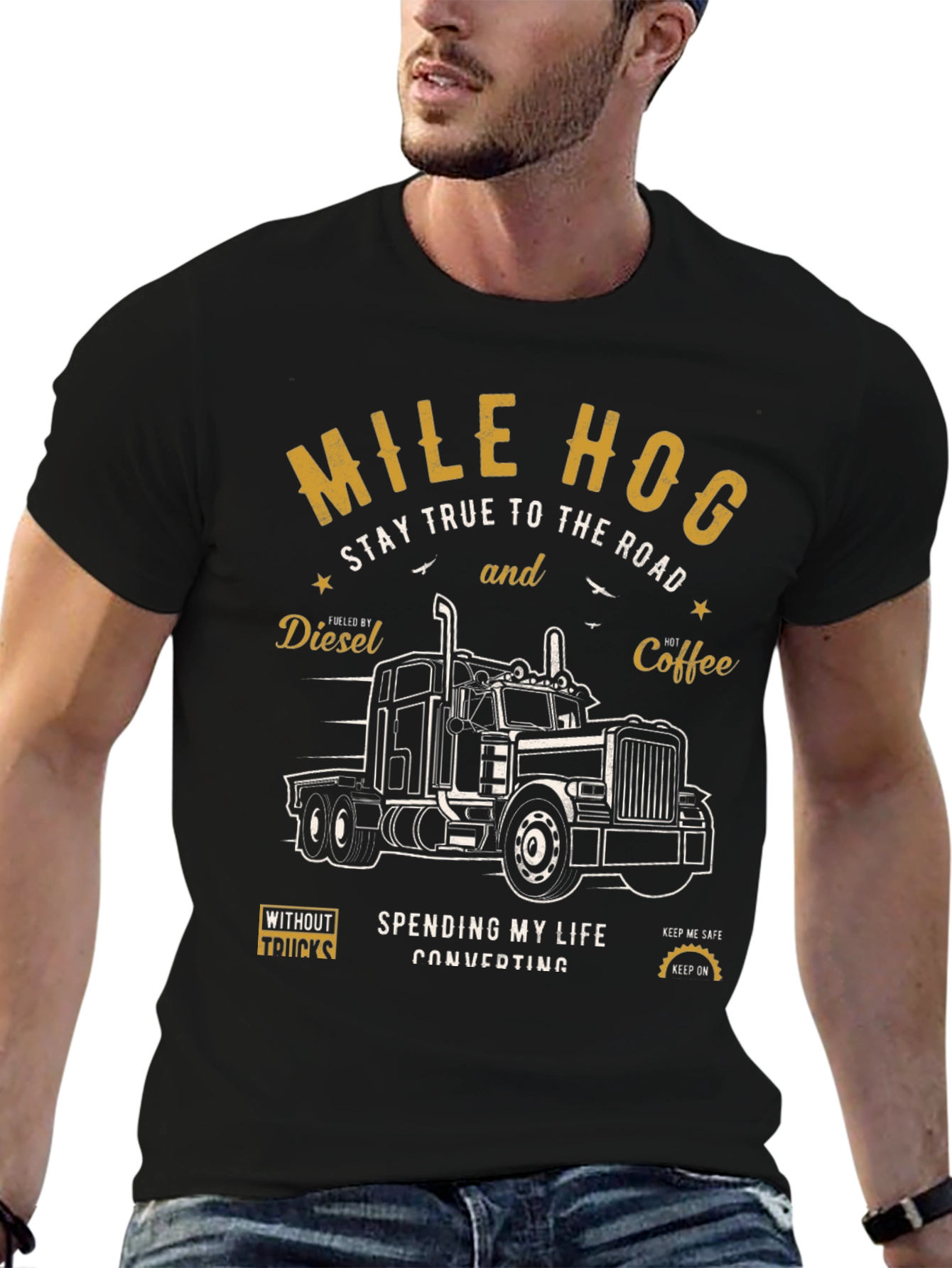 Mile Hog Trucker T-Shirt: Stay True to the Road