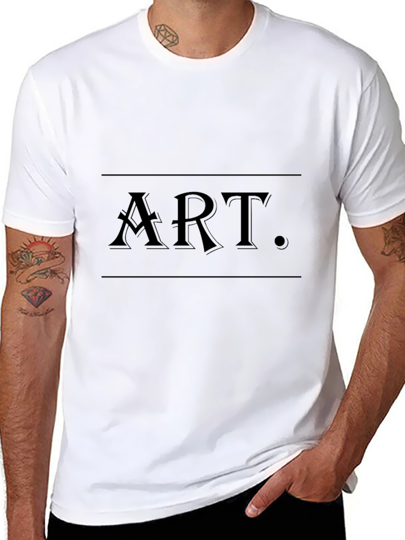 Art Graphic Black Tee - Stylish Mens Cotton T-Shirt