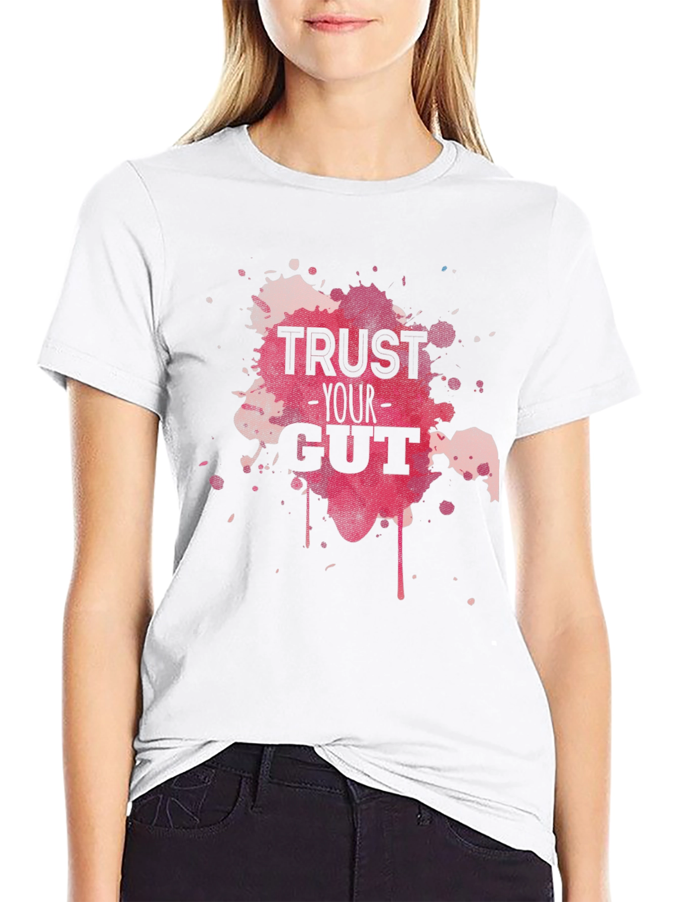 Trust Your Gut Graphic Tee - Black Cotton T-Shirt