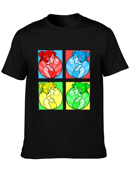Pop Art Bubble Gum Girl T-Shirt - Stylish Graphic Tee