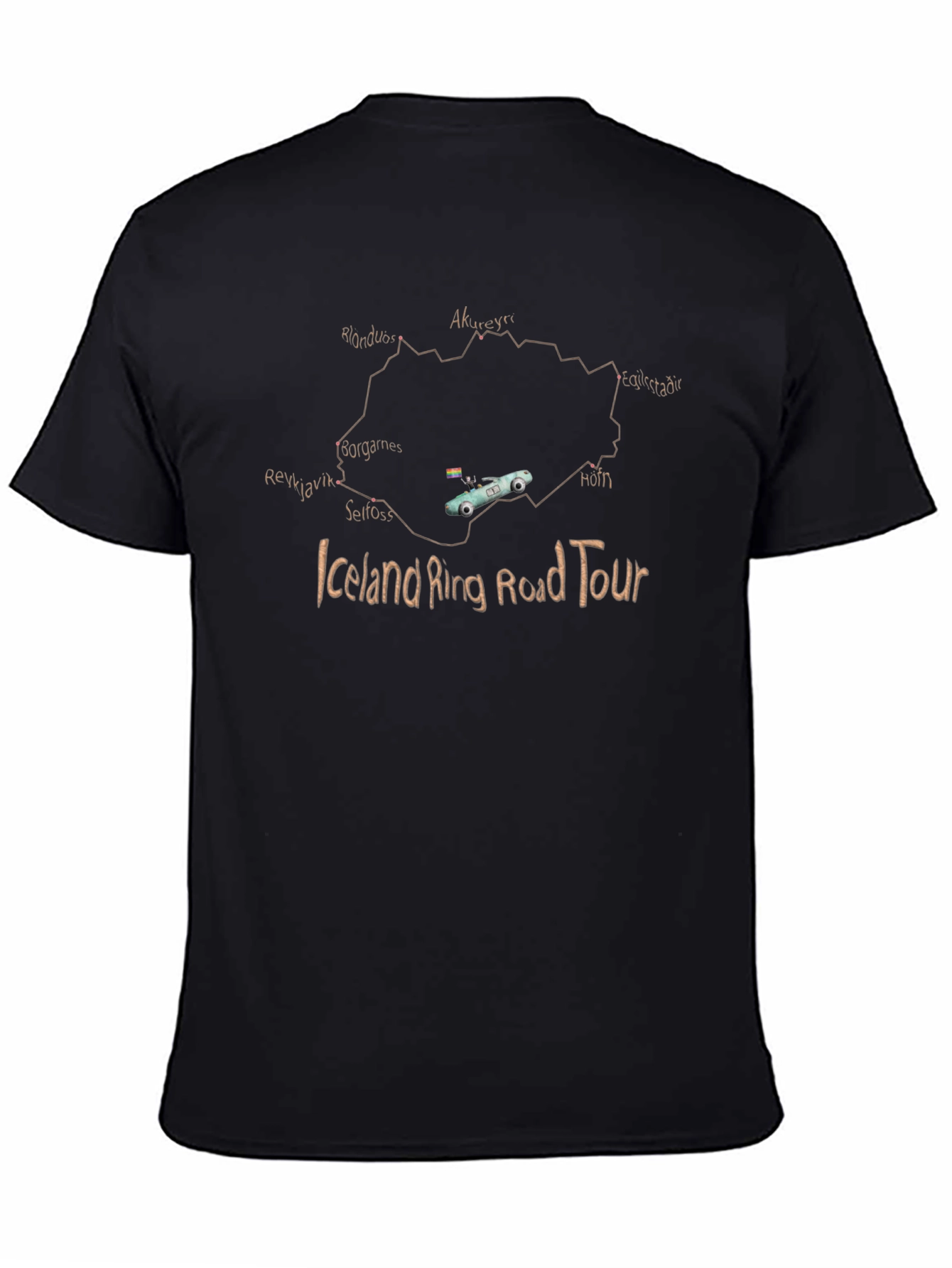Iceland Ring Road Tour Graphic T-Shirt