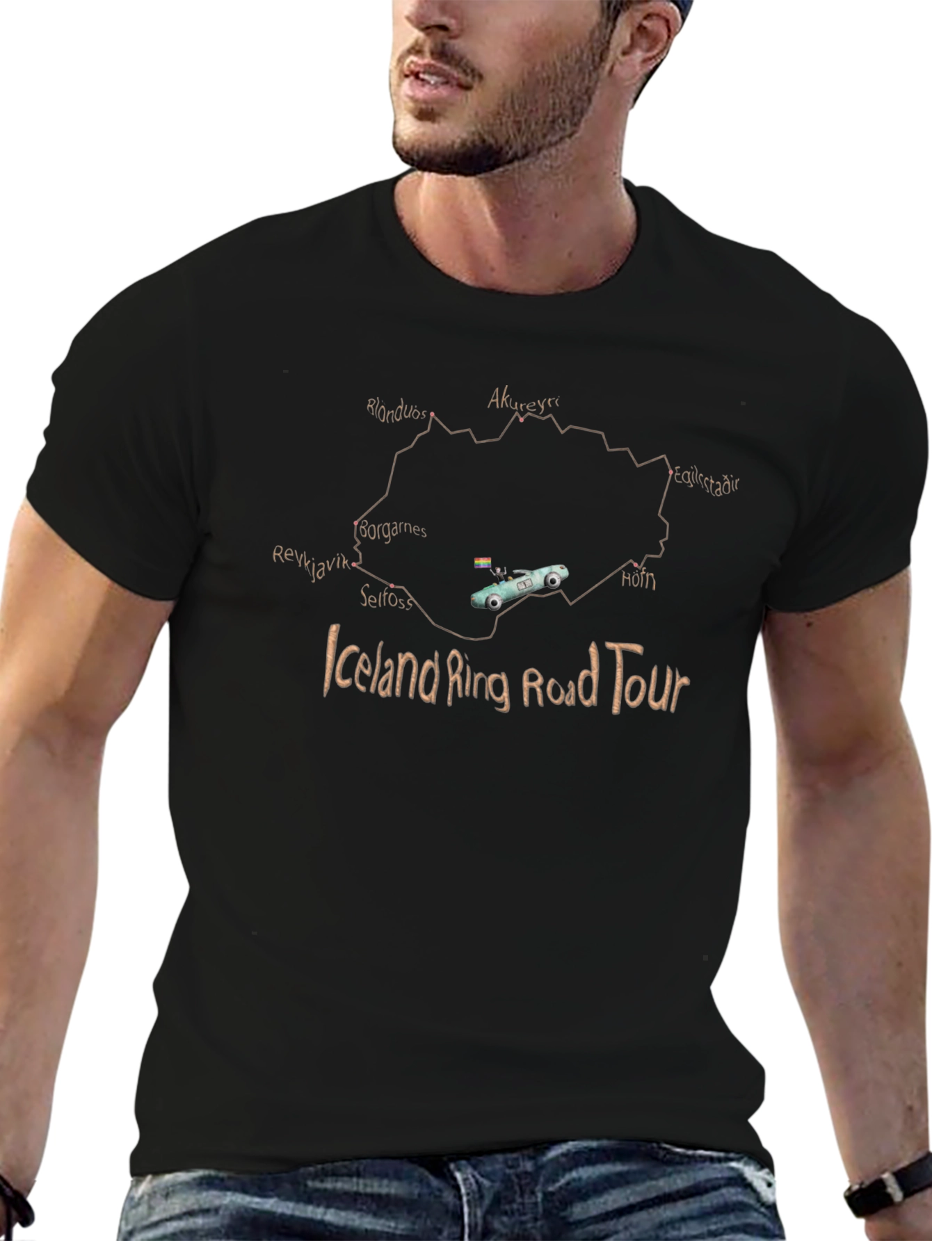 Iceland Ring Road Tour Graphic T-Shirt