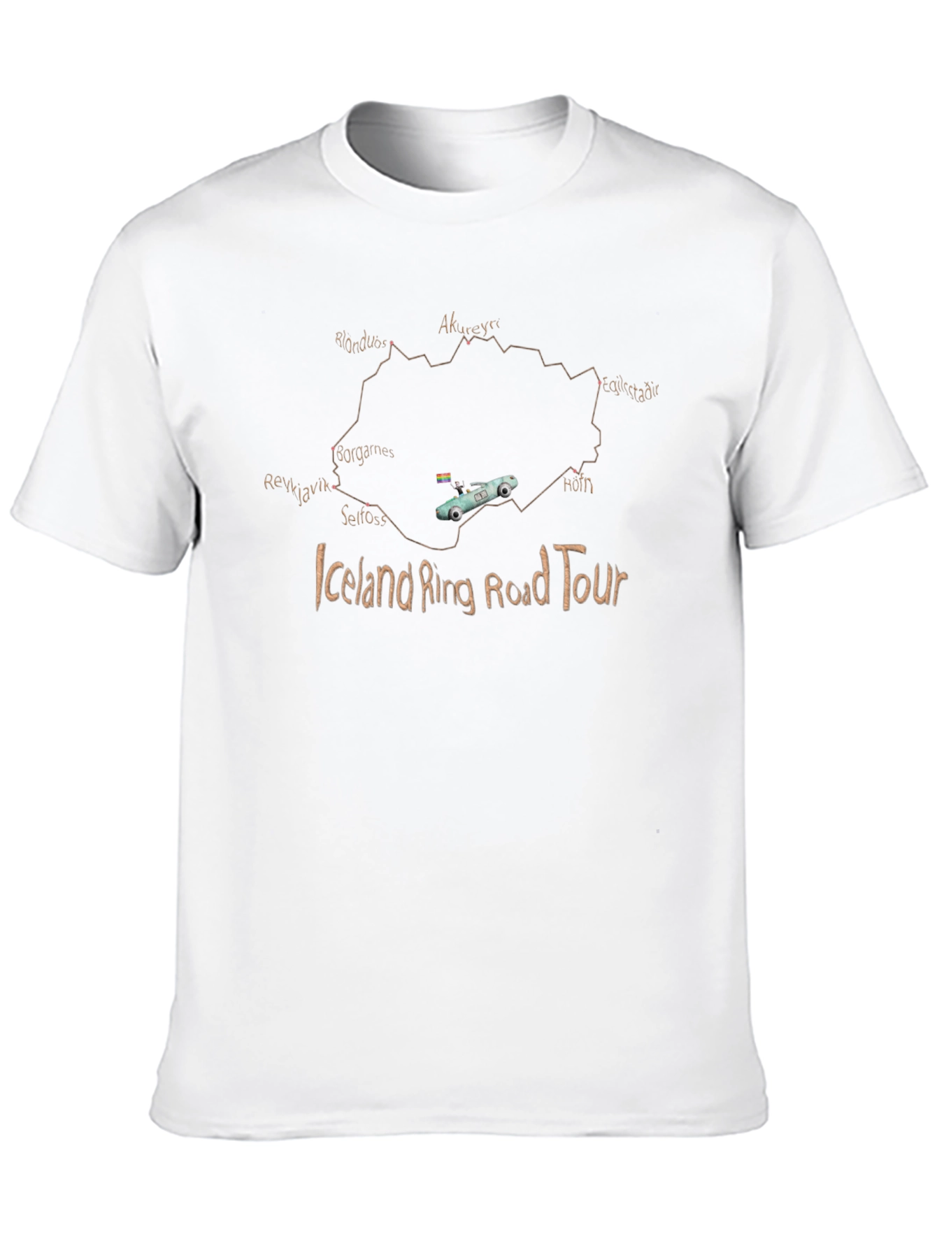 Iceland Ring Road Tour Graphic T-Shirt