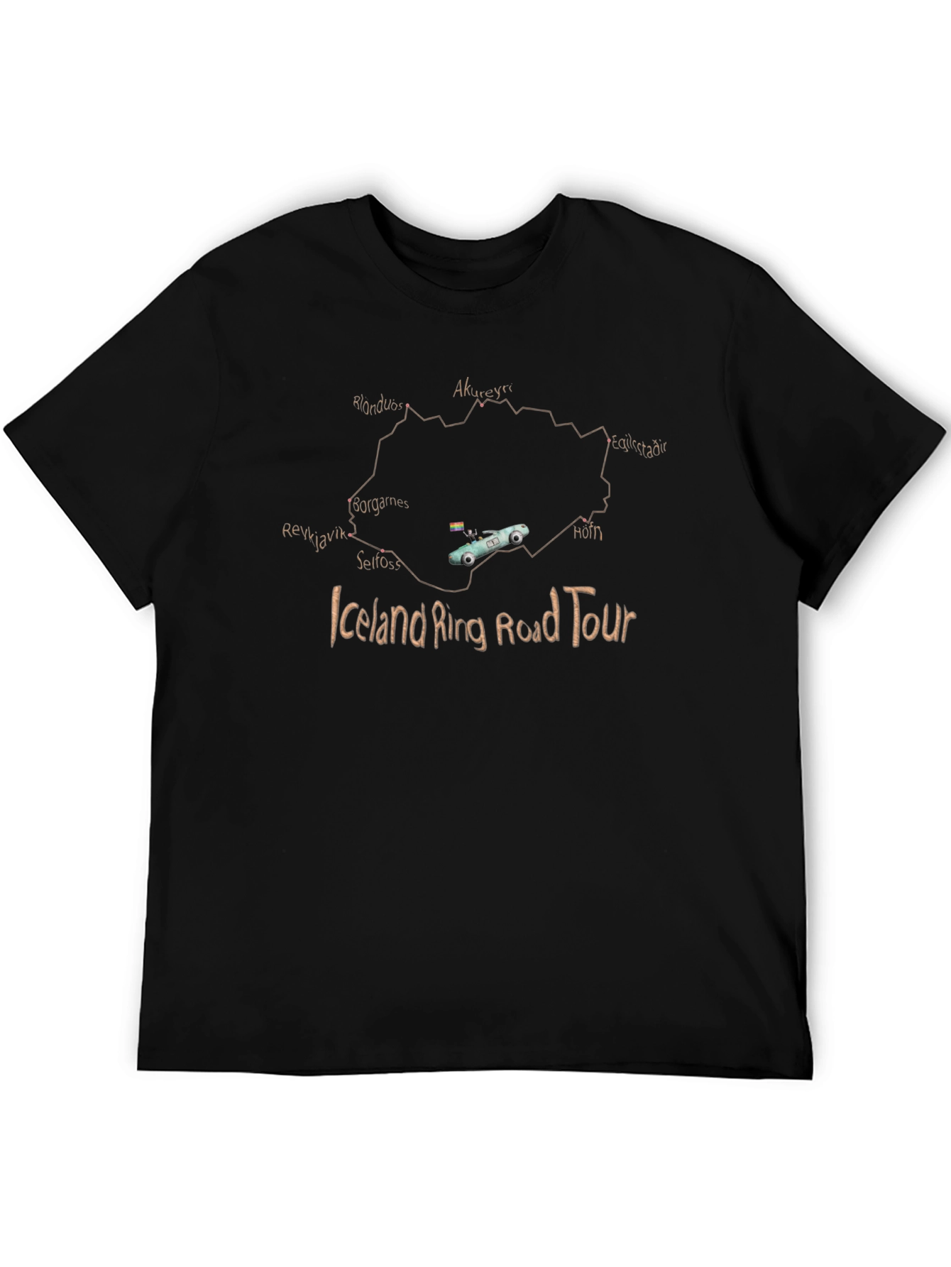 Iceland Ring Road Tour Graphic T-Shirt
