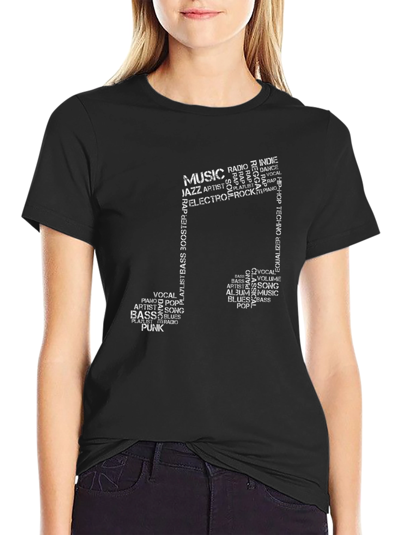 Music Note Word Art Graphic Tee