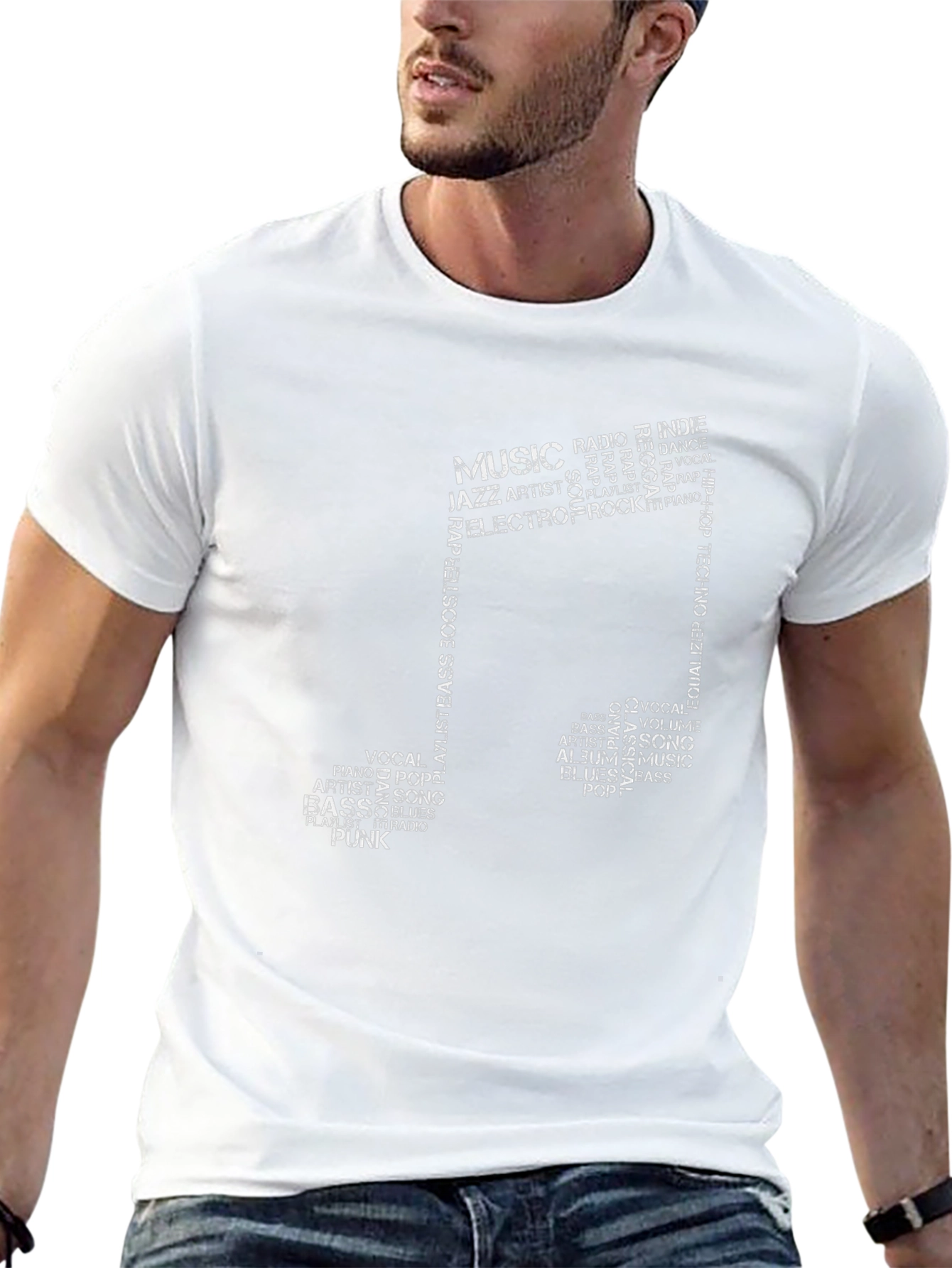 Music Note Word Art Graphic Tee