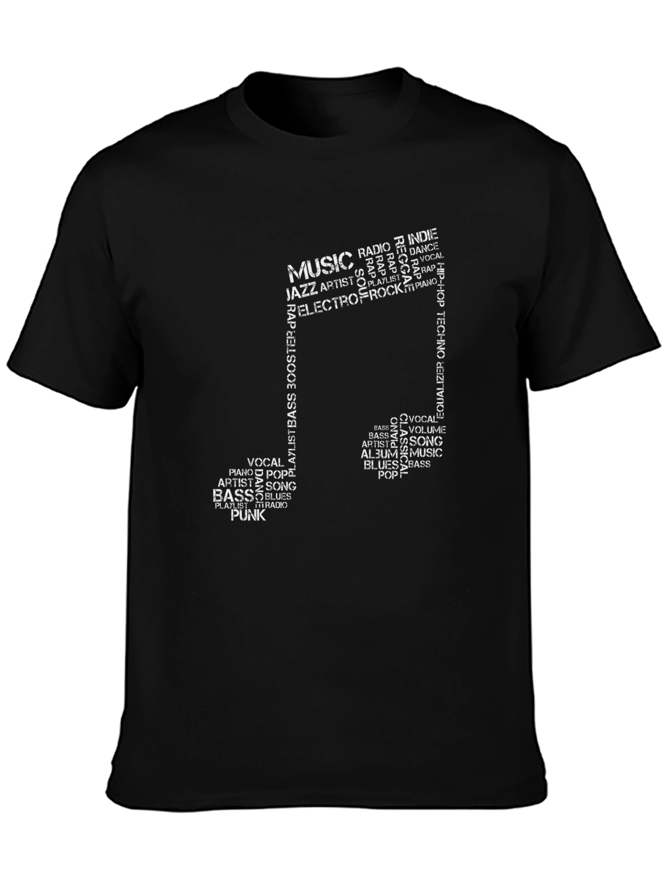 Music Note Word Art Graphic Tee