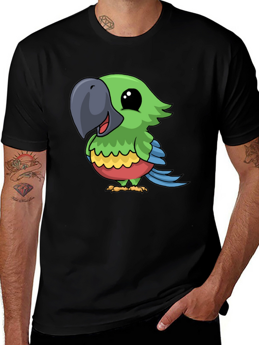 Parrot Graphic Tee - Cute Cartoon Bird T-Shirt
