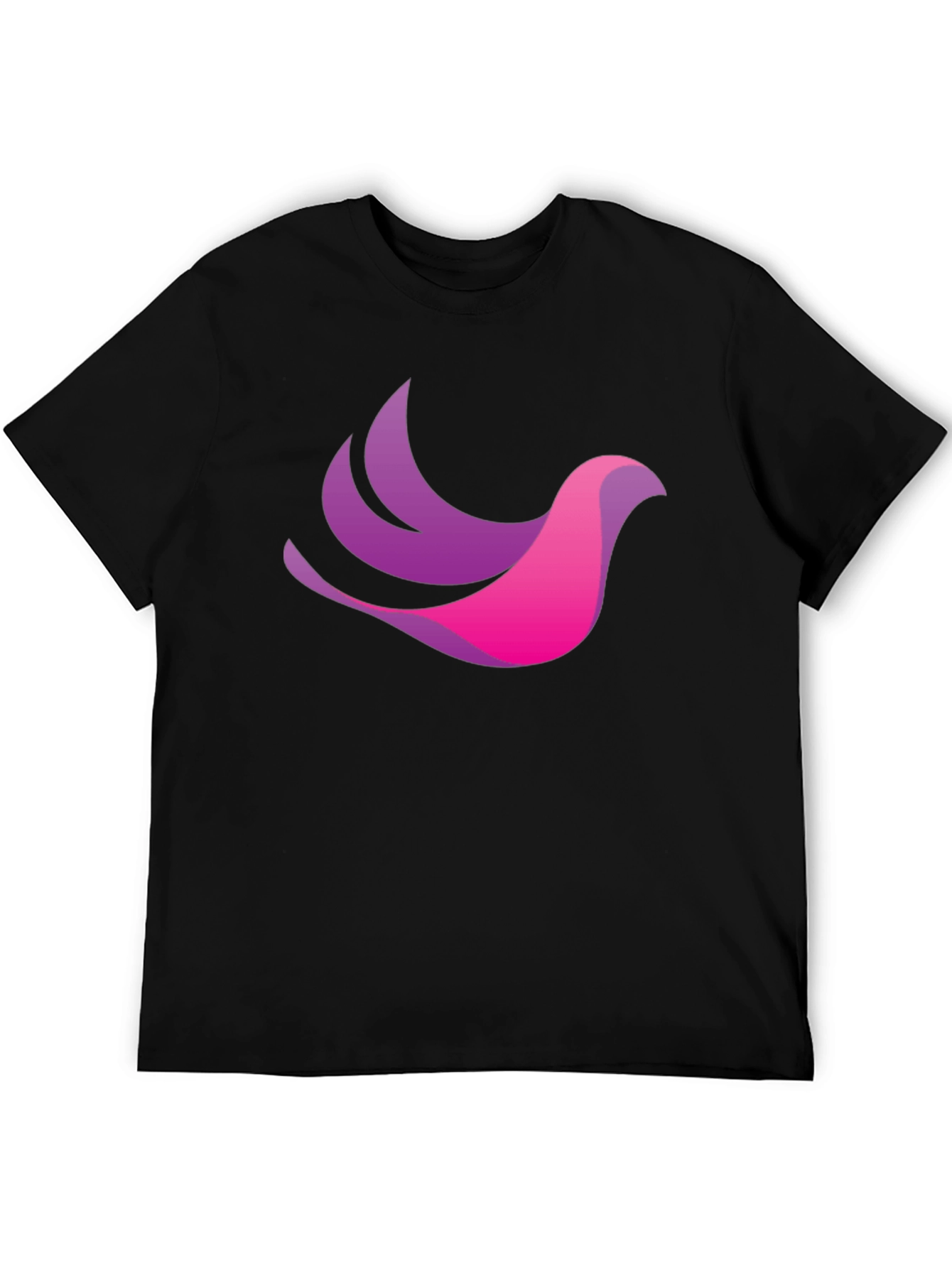 Stylish Black T-Shirt with Gradient Bird Design