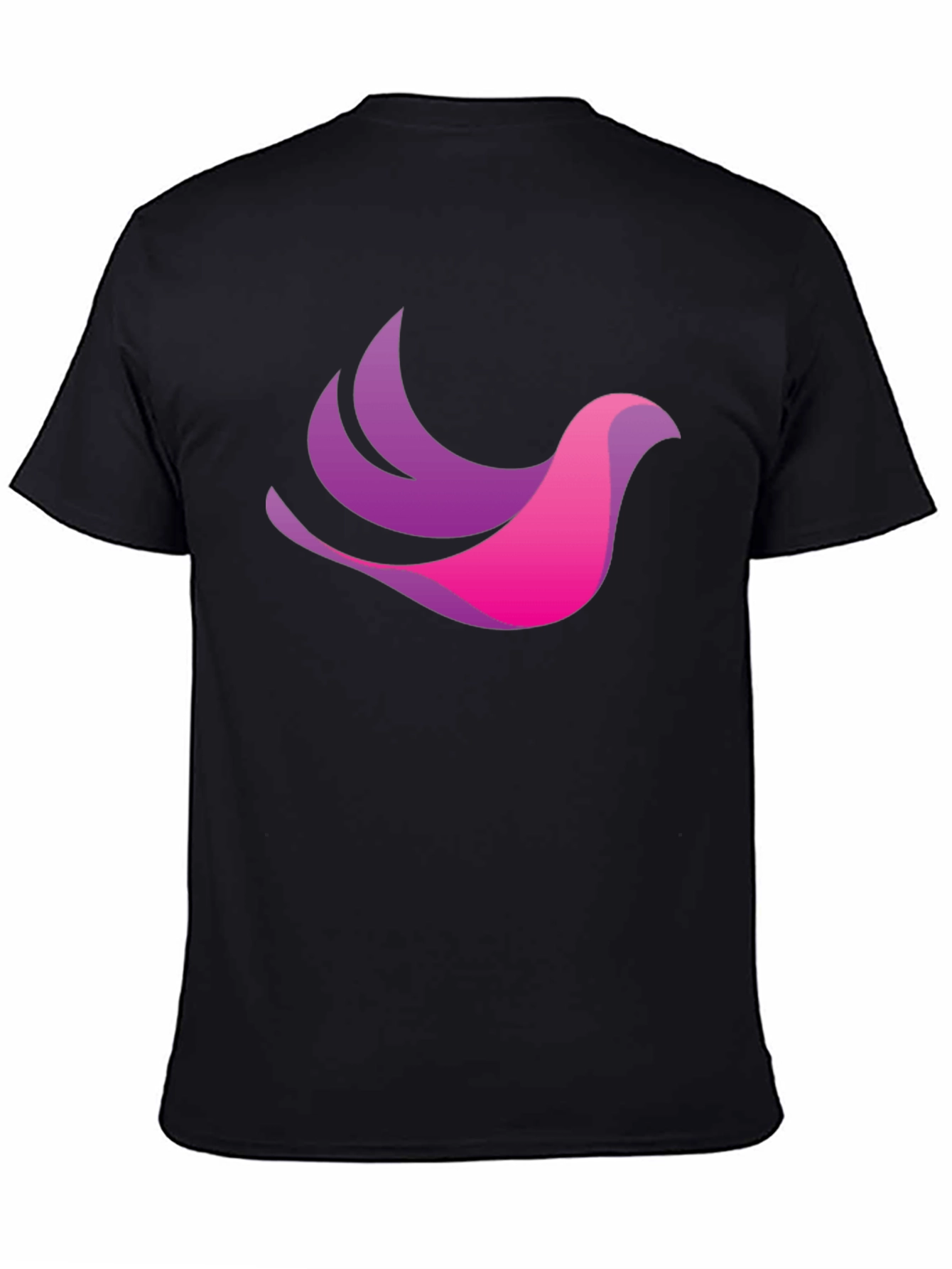 Stylish Black T-Shirt with Gradient Bird Design