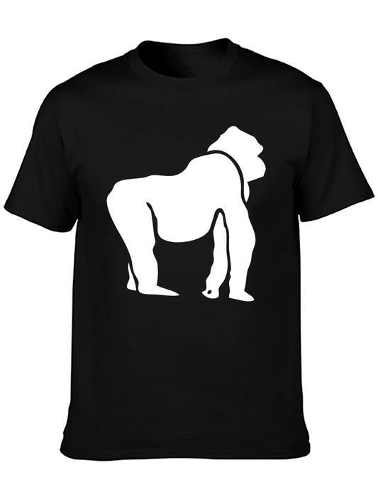 Black T-Shirt with White Gorilla Graphic