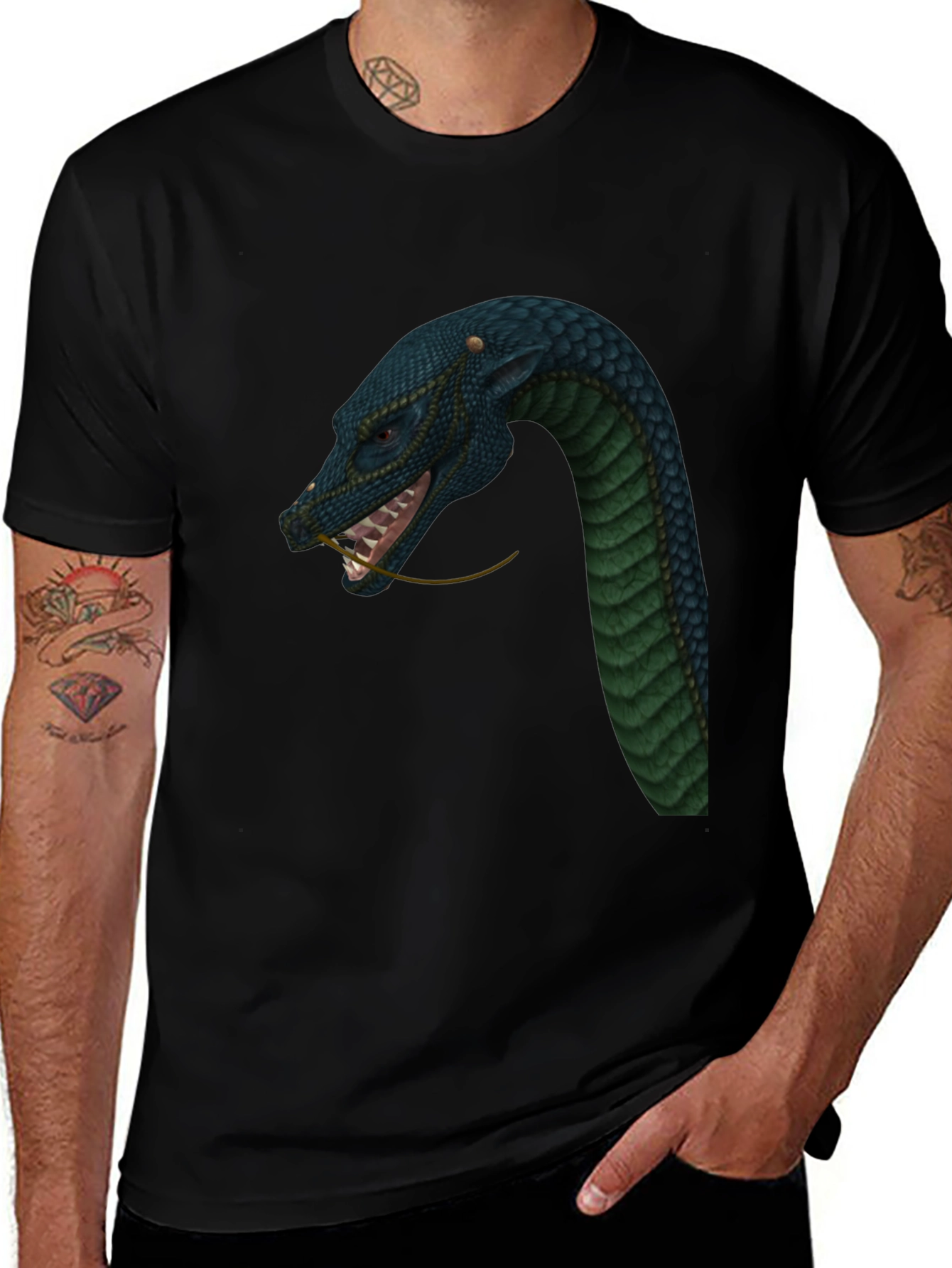 Dragon Snake T-Shirt - Black Graphic Tee