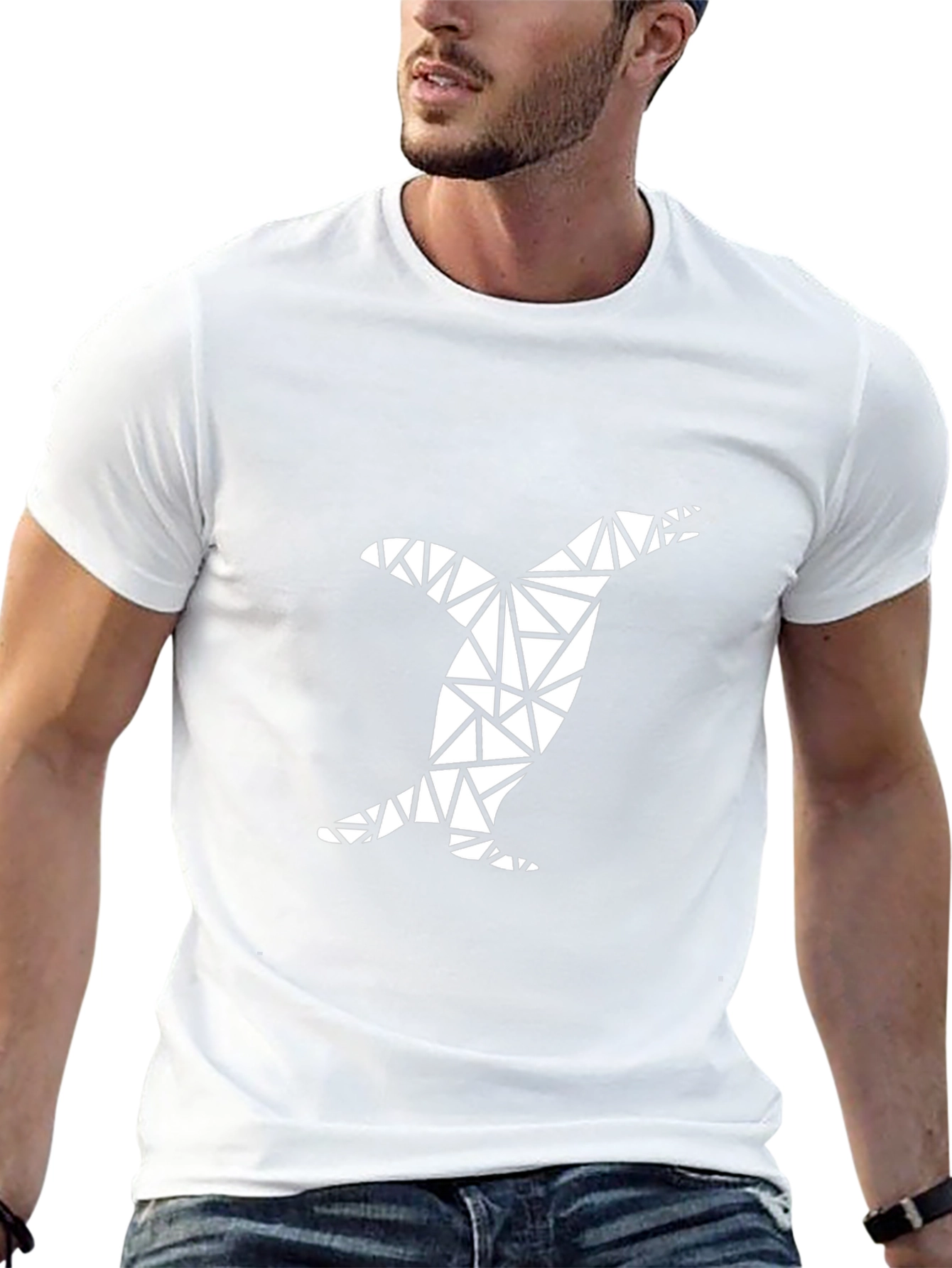 Geometric Penguin Tee - Modern Mens Black T-Shirt