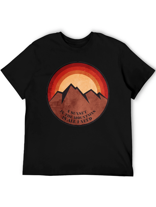 Mountain Sunset Graphic Tee - Nature Lovers T-Shirt