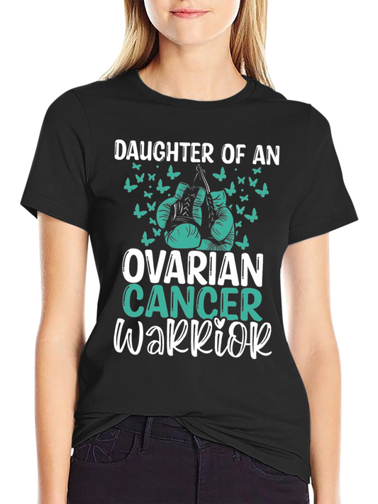 Daughter of Ovarian Cancer Warrior Black T-Shirt