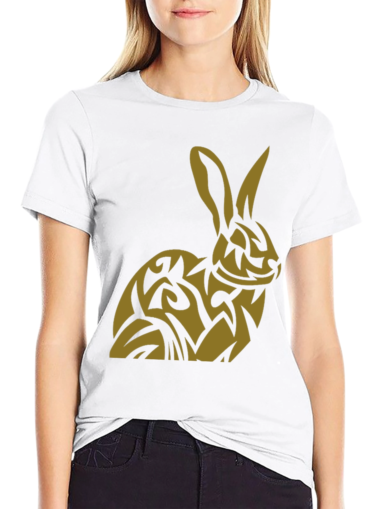 Rabbit Tribal Tattoo Style Graphic T-Shirt