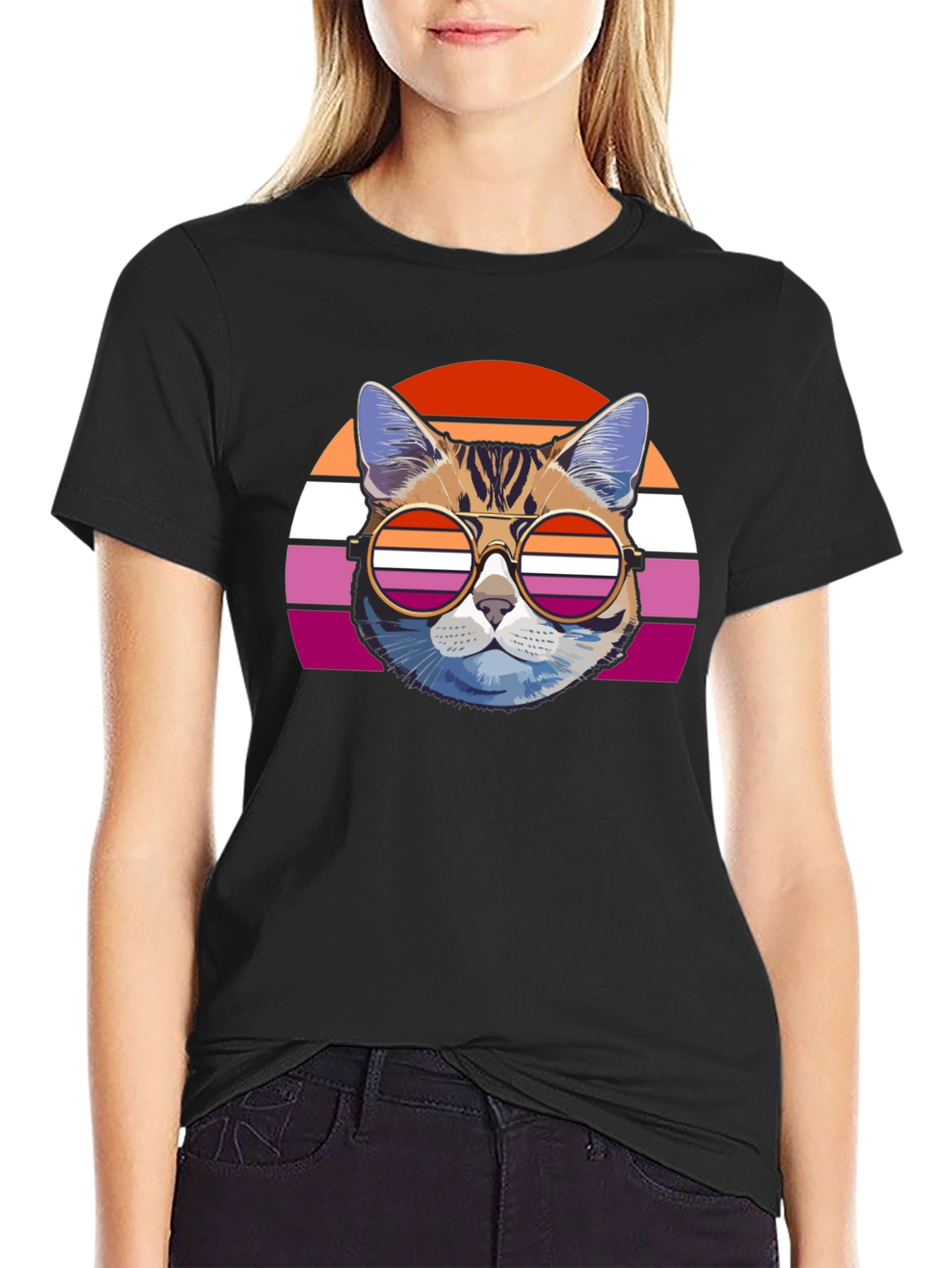 Retro Lesbian Cat T-Shirt