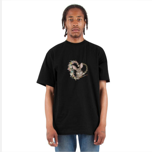 Easter eggs heart with Easter bunny and brush