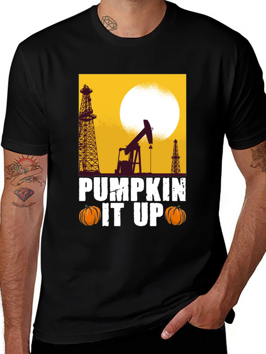 Pumpkin It Up Graphic Tee - Oil Rig Halloween T-Shirt