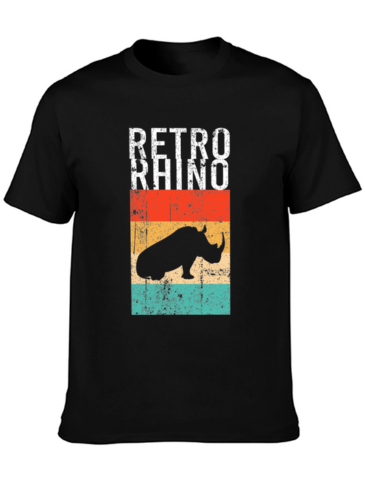 Retro Rhino Graphic T-Shirt - Vintage Style