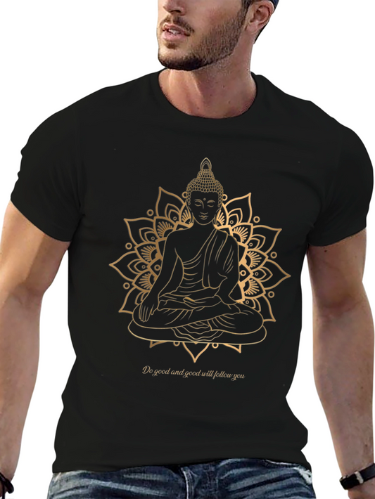 Buddha Mandala Graphic Tee - Black