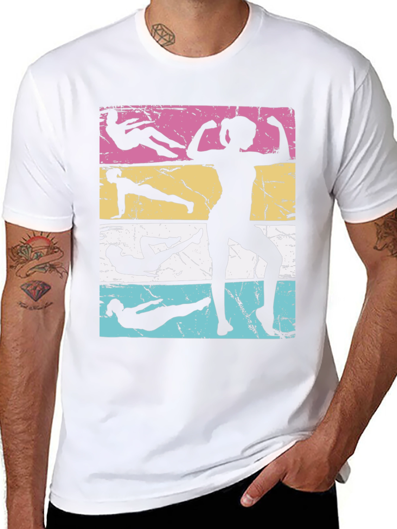 Retro Fitness Silhouette Tee - Workout Motivation Shirt
